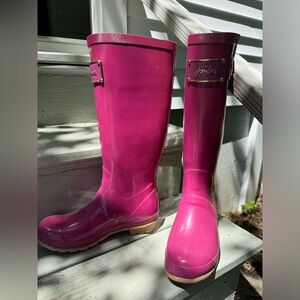 Joule Pink Rainboots with bows